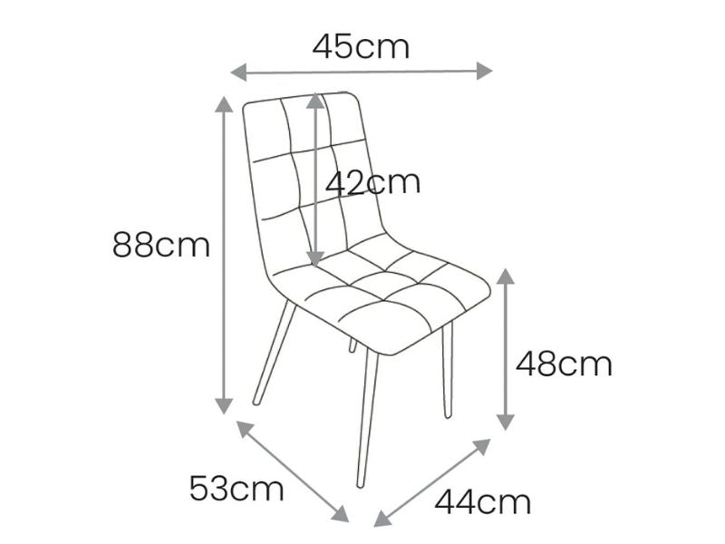 Silla de Comedor Modelo Ángela en Tela Beige