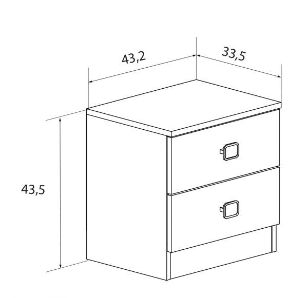 Mesita de Noche Champion 2 Cajones