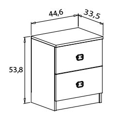 Mesita de Noche Donald – 2 Cajones