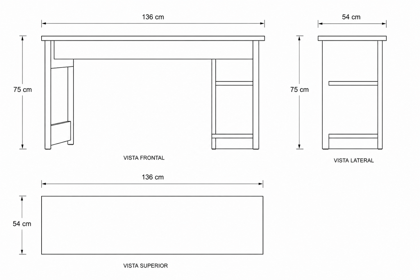 Mesa Gamer de 136 cm — Escritorio Gaming Negro para Doble Monitor con Soporte para Torre