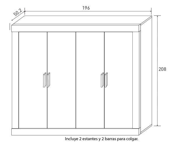 Armario de Puertas Abatibles Modelo Lara