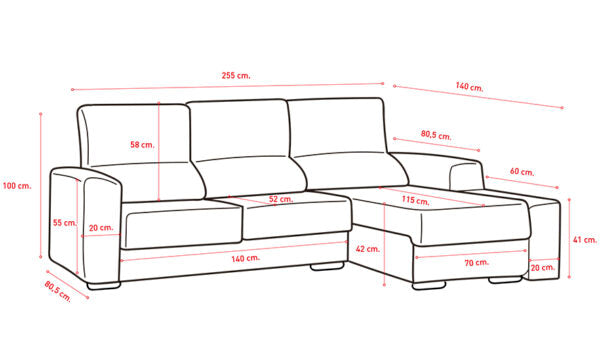 Sofá Málaga Chaise Longue