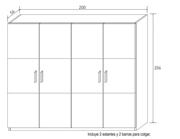 Armario de Puertas Abatibles Monika