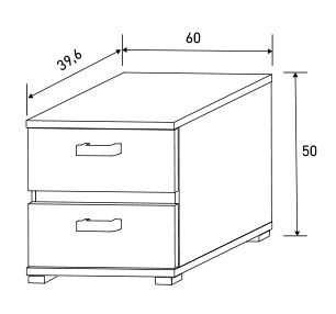 Mesita de Noche Modelo Priego – 2 Cajones