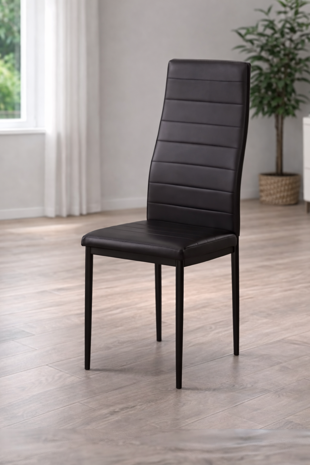 Pack 6 sillas de comedor polipiel negra o blanca EMI