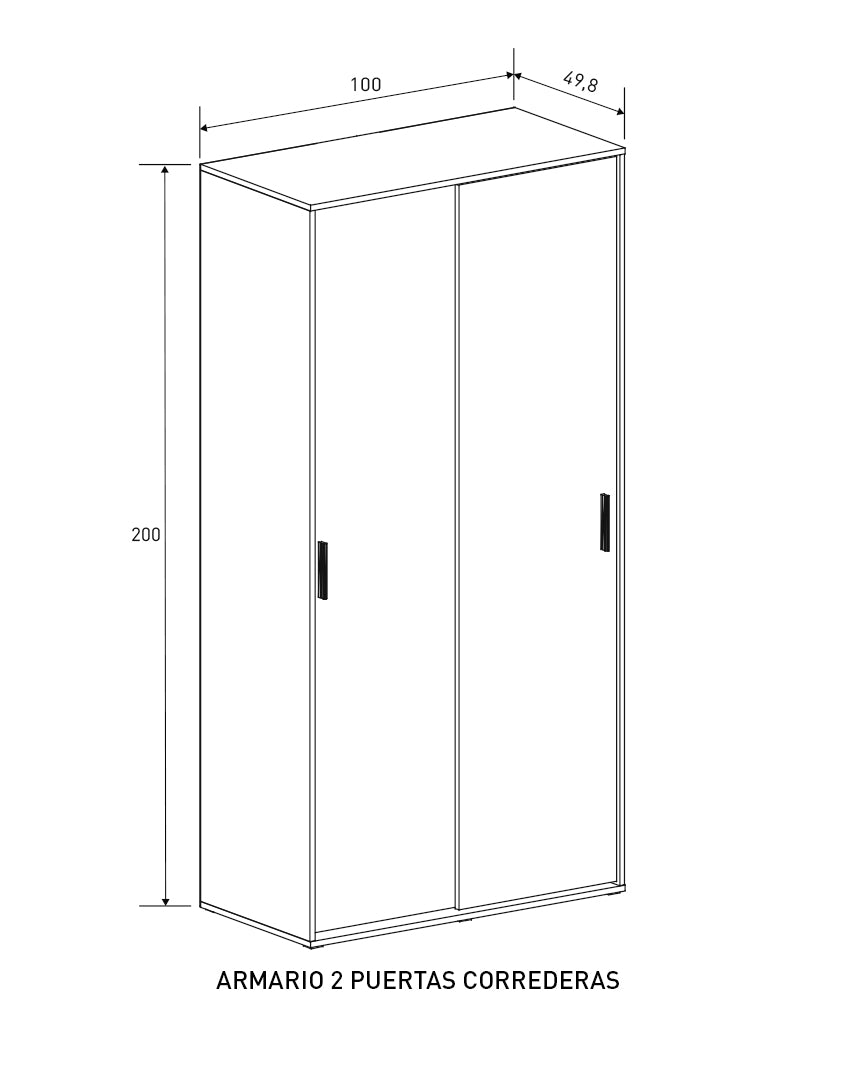 Armario Auxiliar Aura 2 Puertas Correderas