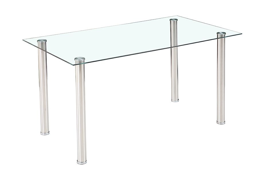 Mesa de cristal con patas cromadas Avatar X 140x80