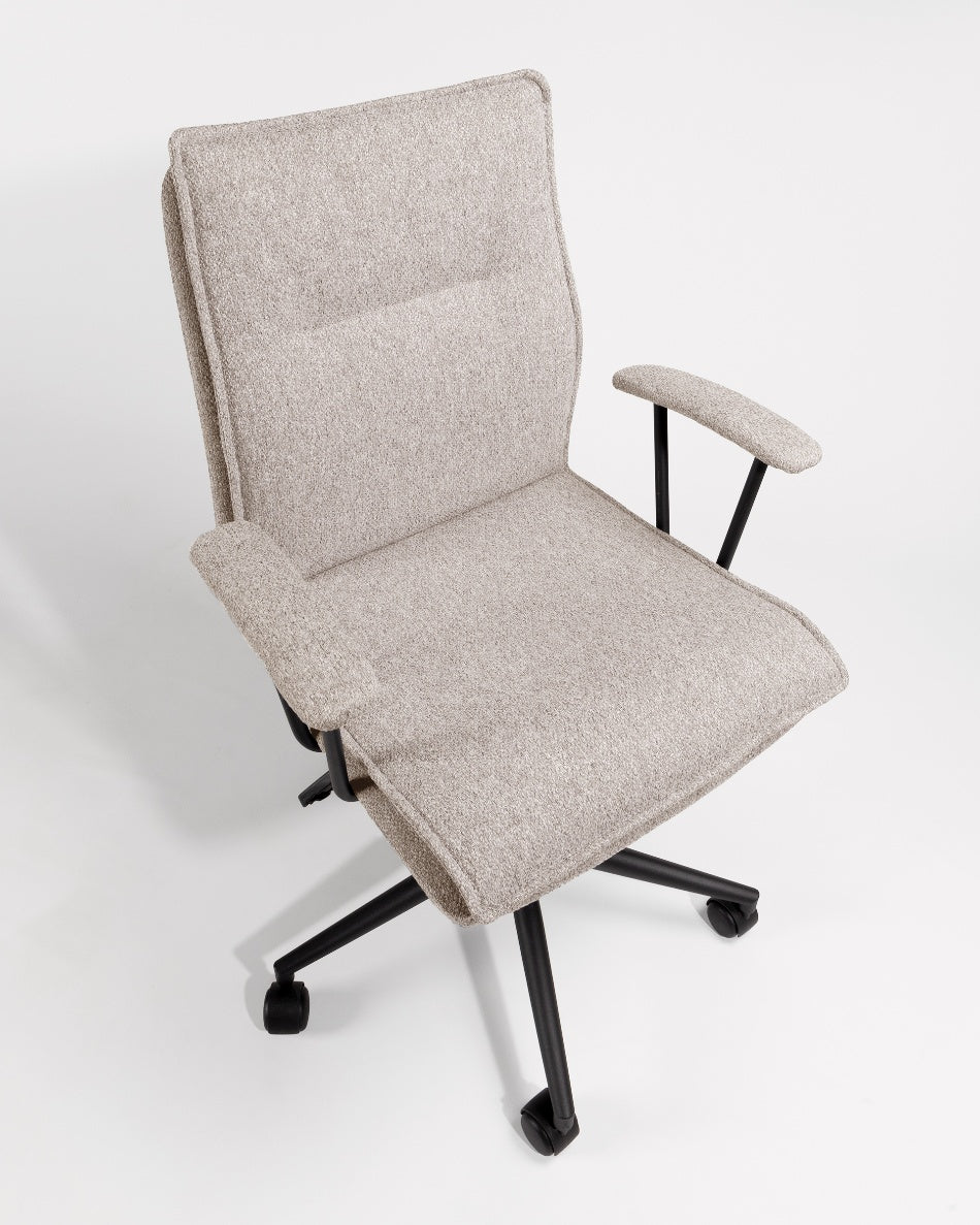 Silla de Despacho Bonn Ergo — Giratoria, Tapizada en Gris o Beige y Regulable en Altura