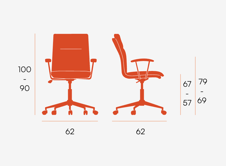 Silla de Despacho Bonn Ergo — Giratoria, Tapizada en Gris o Beige y Regulable en Altura