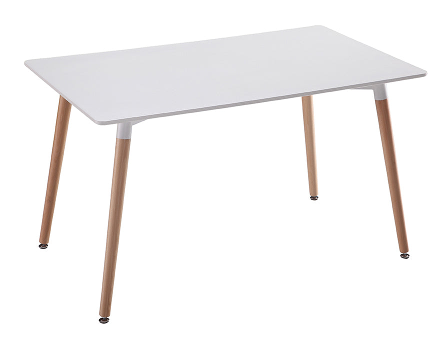 Mesa de Comedor Rectangular Dinamarca — Estilo Nórdico con Patas de Madera Maciza