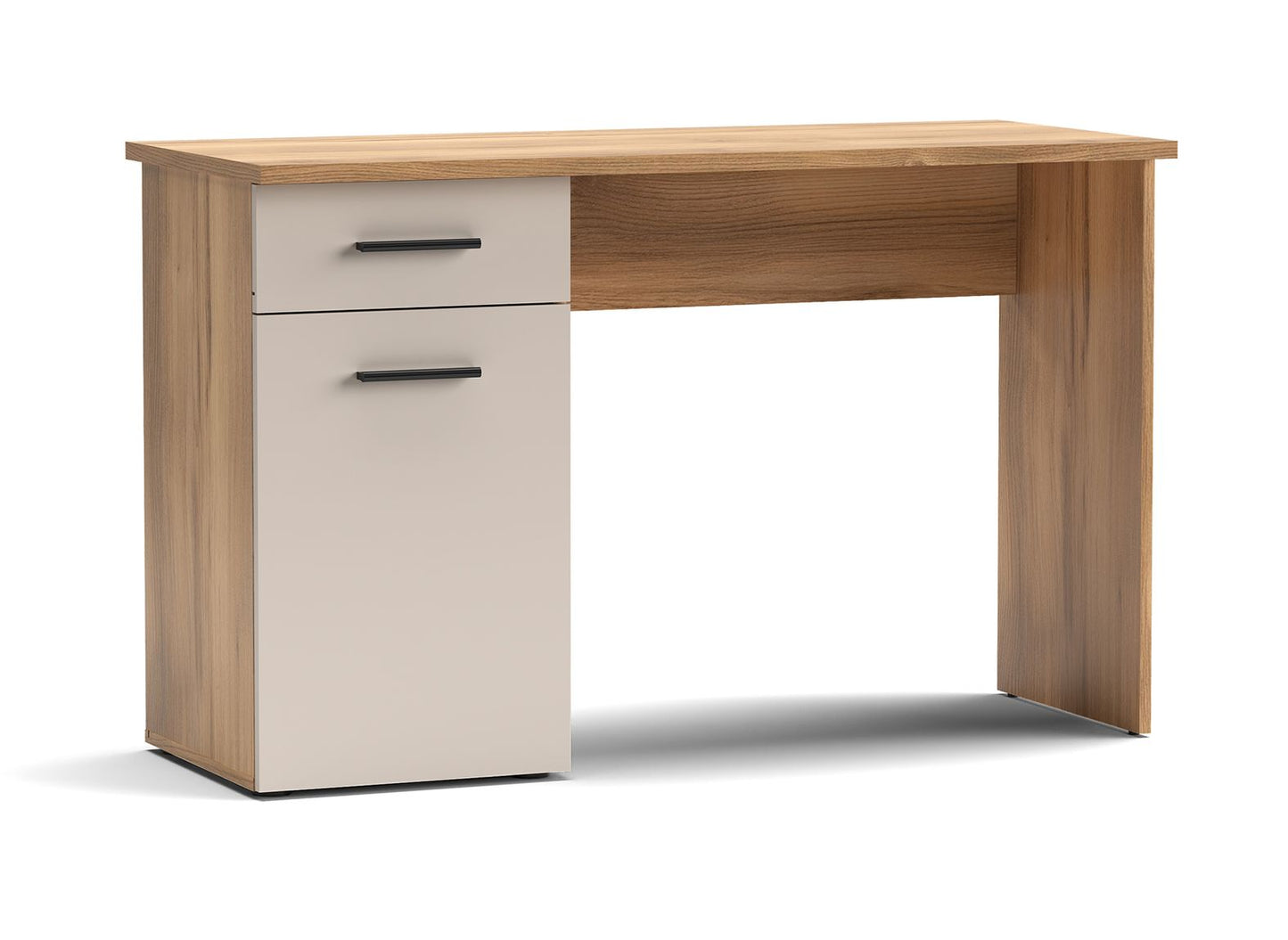 Escritorio Elba con Cajón y Puerta — Mesa de Estudio de 120 cm en Mauvella y Beige