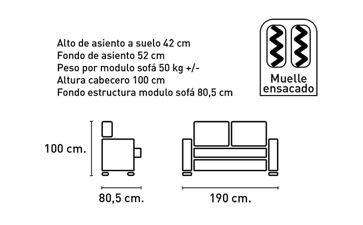 Sofá Epi 3 + 2 Plazas