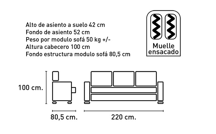 Sofá Epi 3 + 2 Plazas