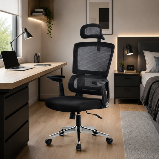 Silla Ergonómica Laila — Malla Transpirable con Reposacabezas y Reposabrazos Ajustables