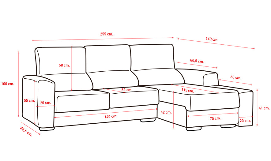 Sofá Sevilla Chaise Longue