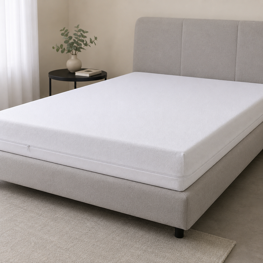 Protector de Colchón Impermeable Antiácaros Platino — Microfibra Transpirable, Ajustable y de Máxima Absorción