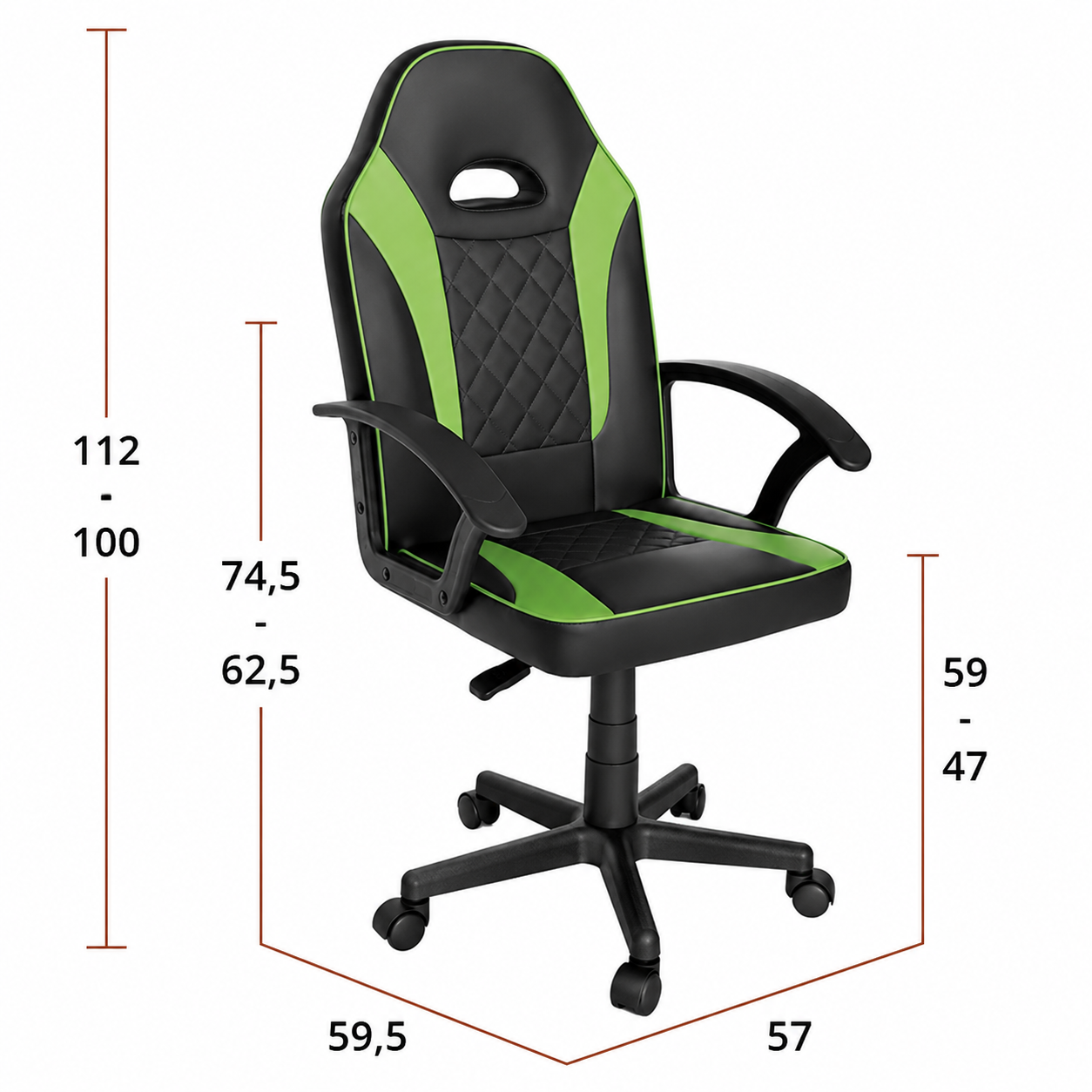 Silla Gaming Taipei — Polipiel Bicolor con Respaldo Alto, en Cuatro Colores