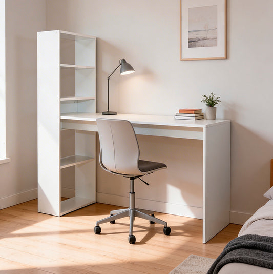 Escritorio Villena con Estantería — Mesa de Estudio con Librería Integrada