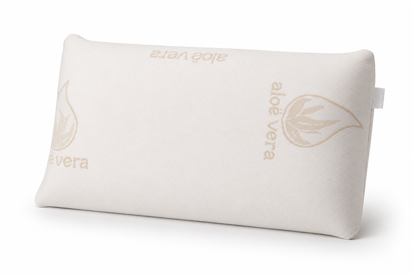 Almohada Viscoelástica Aloe Vera — Núcleo Perforado, Firmeza Media y Funda de Carbono Transpirable