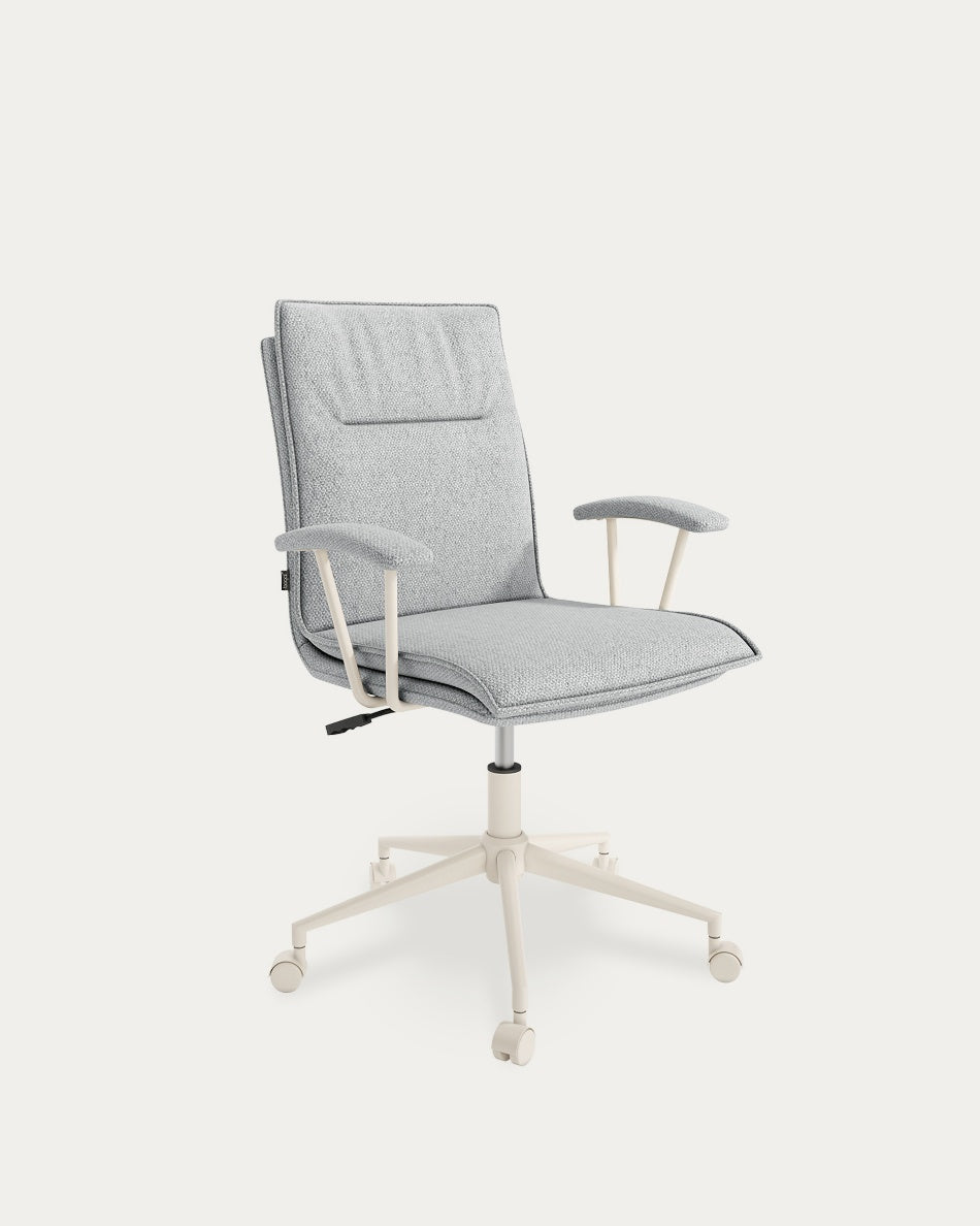 Silla de Escritorio Basel Ergo — Tapizada de Diseño Nórdico en Gris o Beige