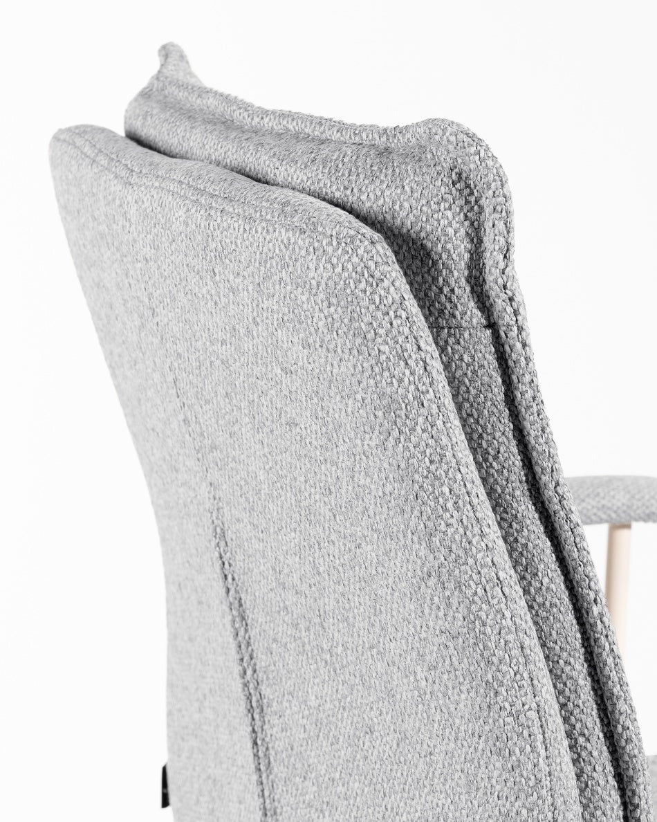 Silla de Escritorio Basel Ergo — Tapizada de Diseño Nórdico en Gris o Beige