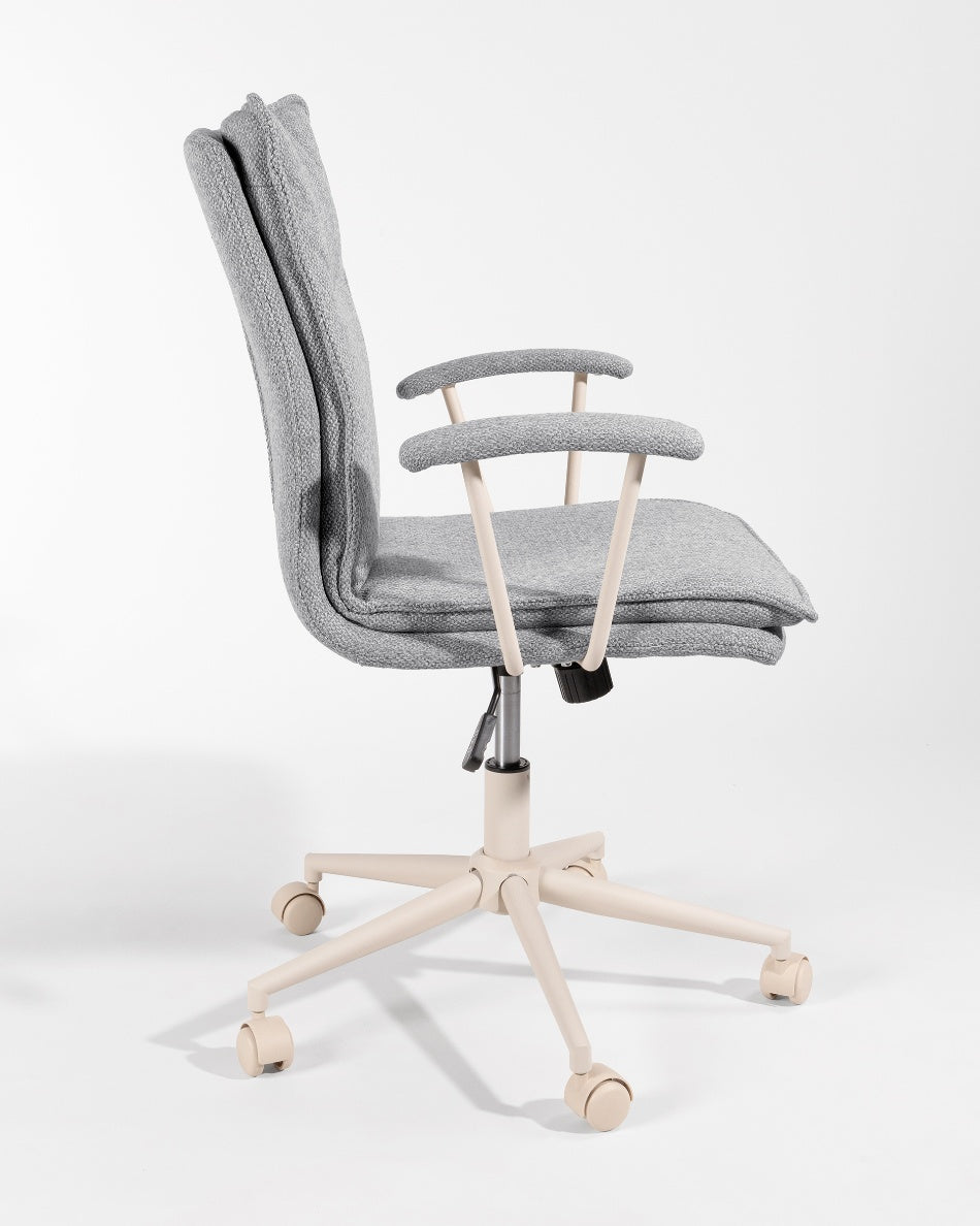Silla de Escritorio Basel Ergo — Tapizada de Diseño Nórdico en Gris o Beige