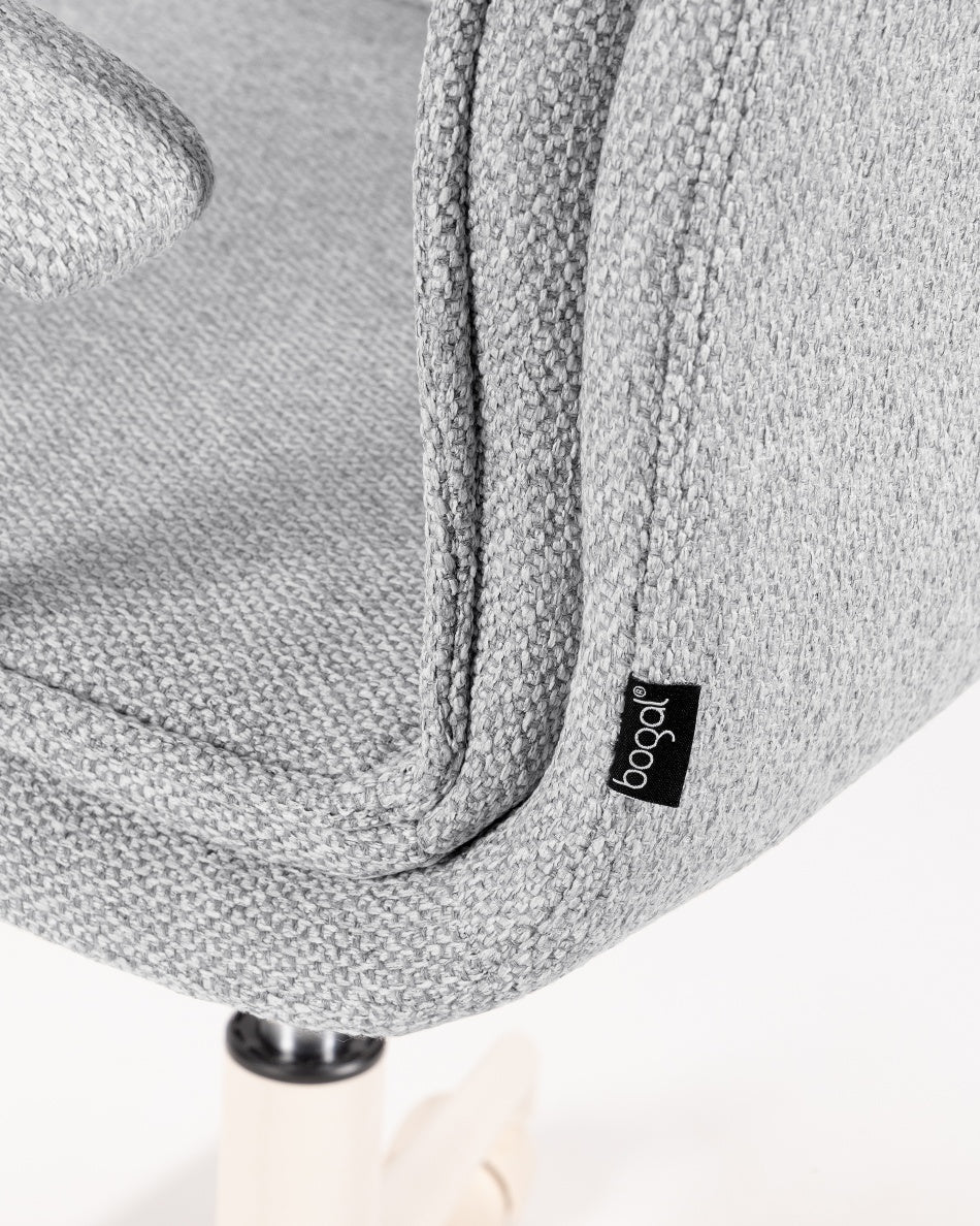 Silla de Escritorio Basel Ergo — Tapizada de Diseño Nórdico en Gris o Beige