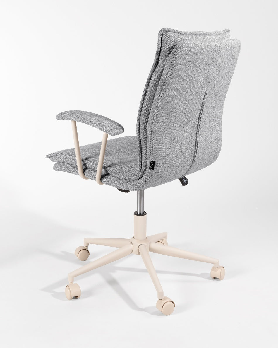 Silla de Escritorio Basel Ergo — Tapizada de Diseño Nórdico en Gris o Beige