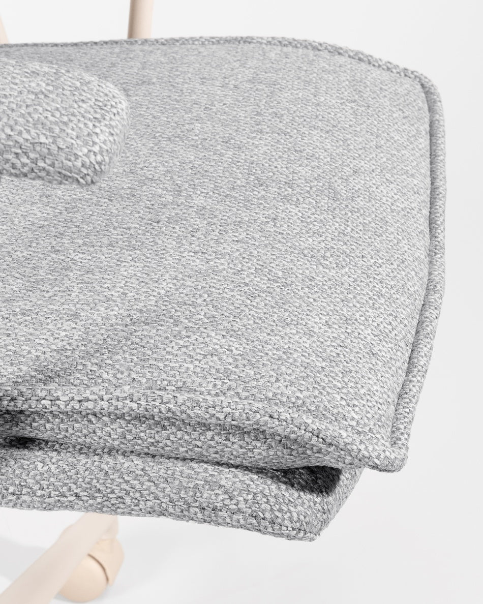 Silla de Escritorio Basel Ergo — Tapizada de Diseño Nórdico en Gris o Beige