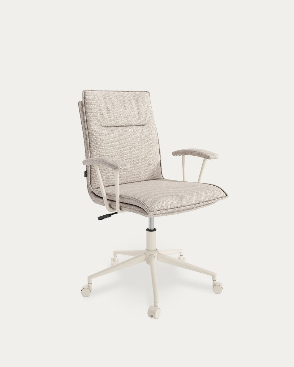 Silla de Escritorio Basel Ergo — Tapizada de Diseño Nórdico en Gris o Beige