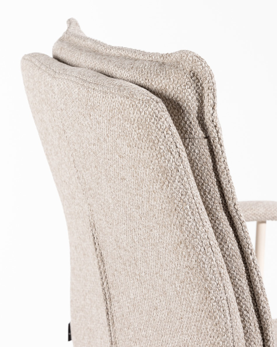 Silla de Escritorio Basel Ergo — Tapizada de Diseño Nórdico en Gris o Beige