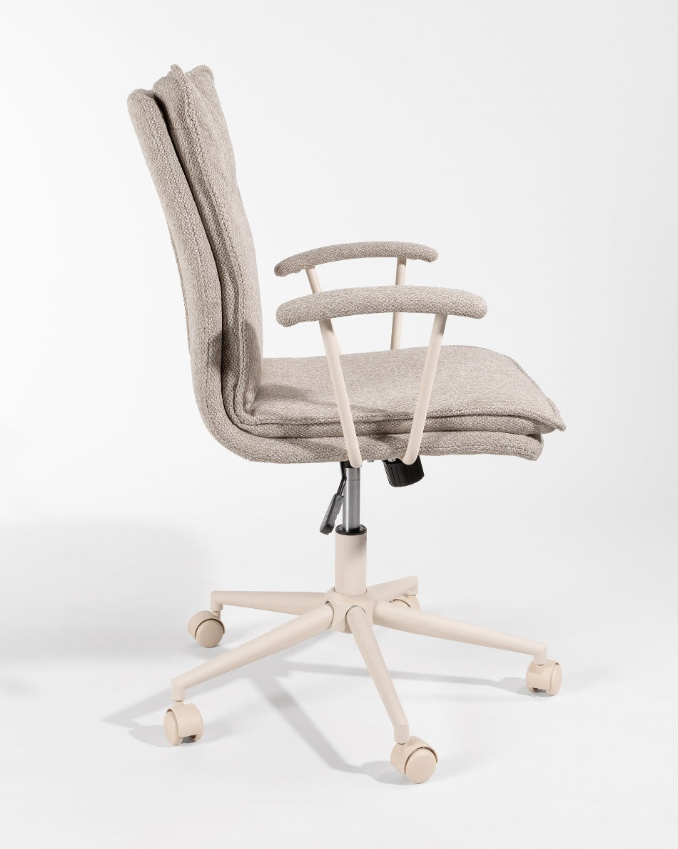 Silla de Escritorio Basel Ergo — Tapizada de Diseño Nórdico en Gris o Beige