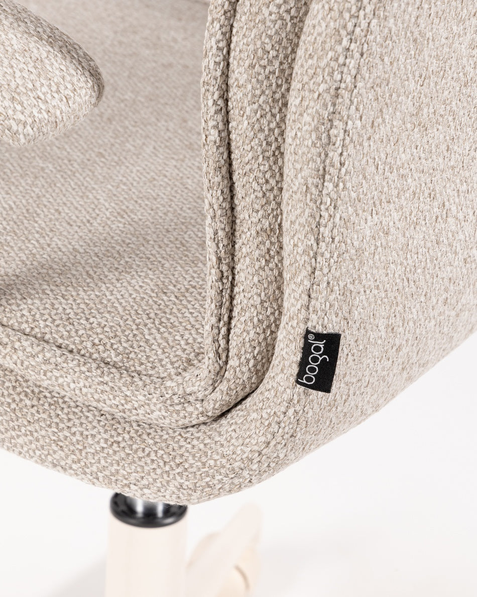 Silla de Escritorio Basel Ergo — Tapizada de Diseño Nórdico en Gris o Beige