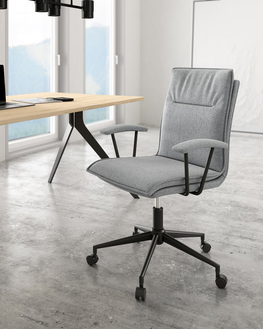 Silla de Despacho Bonn Ergo — Giratoria, Tapizada en Gris o Beige y Regulable en Altura