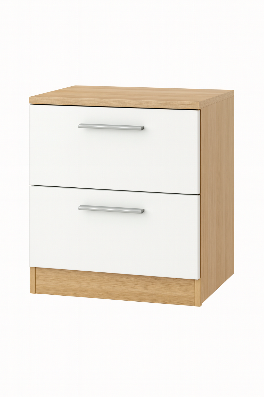 Mesita de noche Clas con cajones en blanco o acabado madera