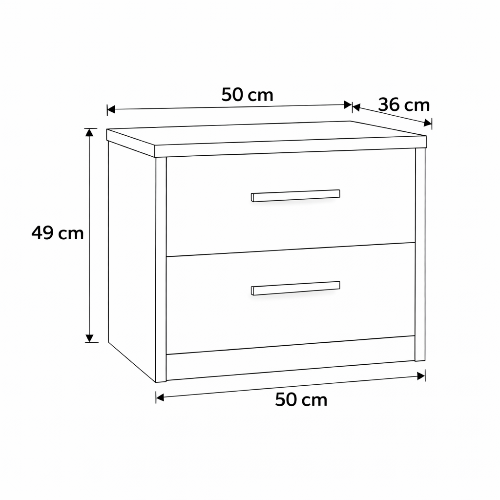Mesita de noche Grecia de 2 cajones