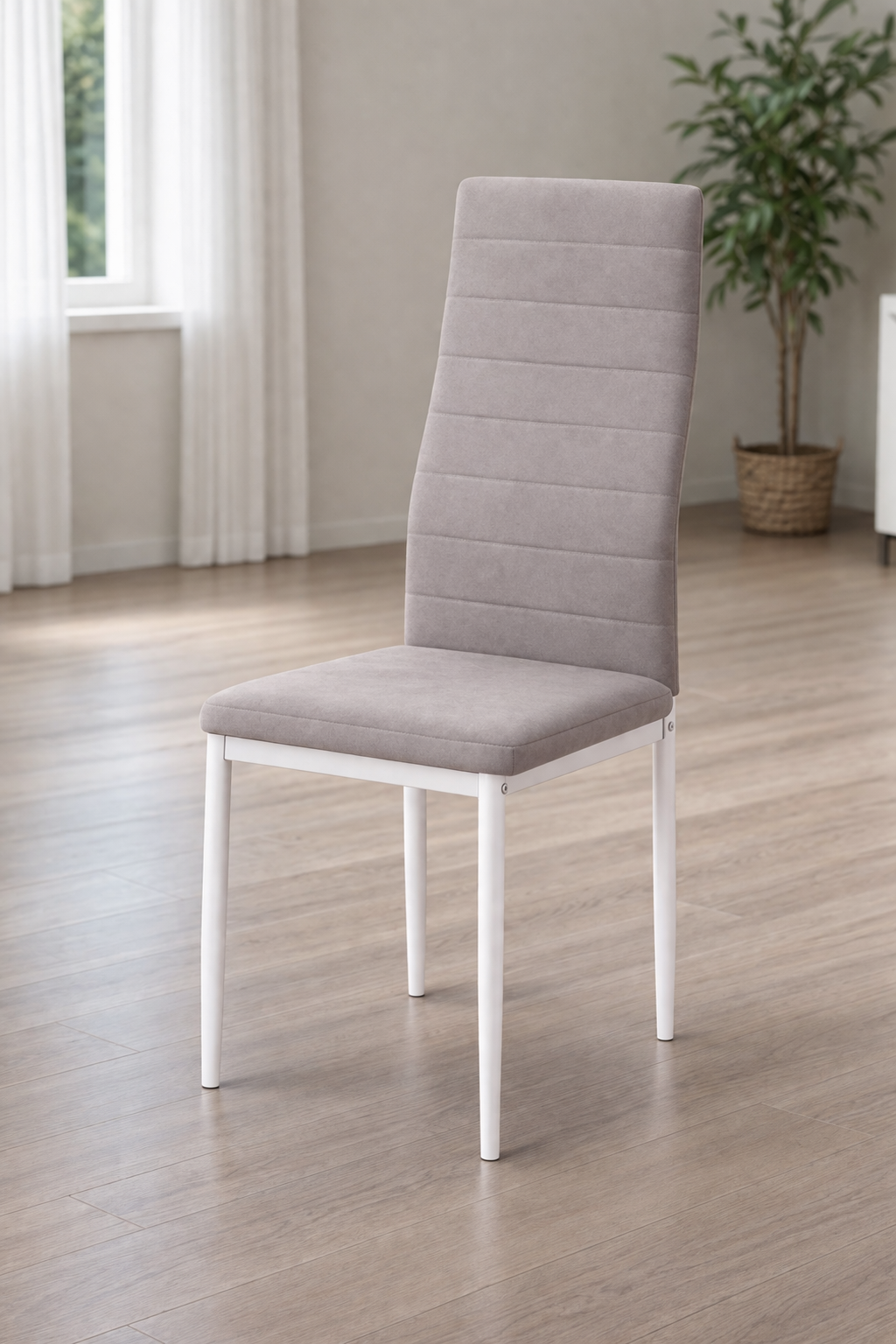 Pack 6 sillas de comedor tapizadas color marengo Yuri